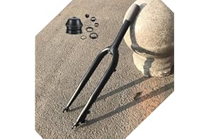 DONSP1986 26 inch Bicycle Fork 1-1/8" Threadless Rigid Fork for MTB Road Cruiser Bike, Disc Brake (Black)