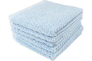 Everplush Diamond Jacquard Washcloth 6 Piece in Aquamarine