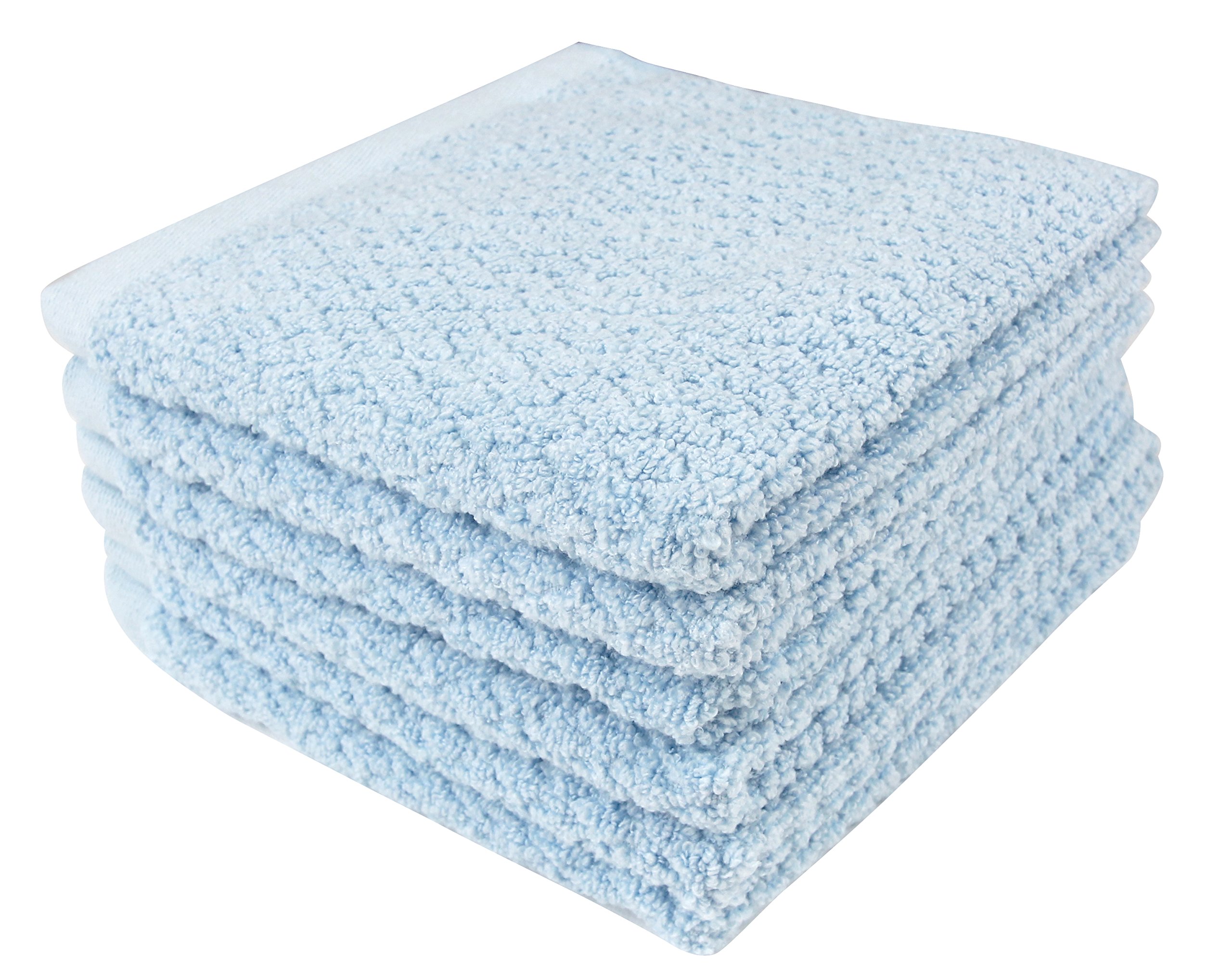 Everplush Diamond Jacquard Washcloth 6 Piece in Aquamarine