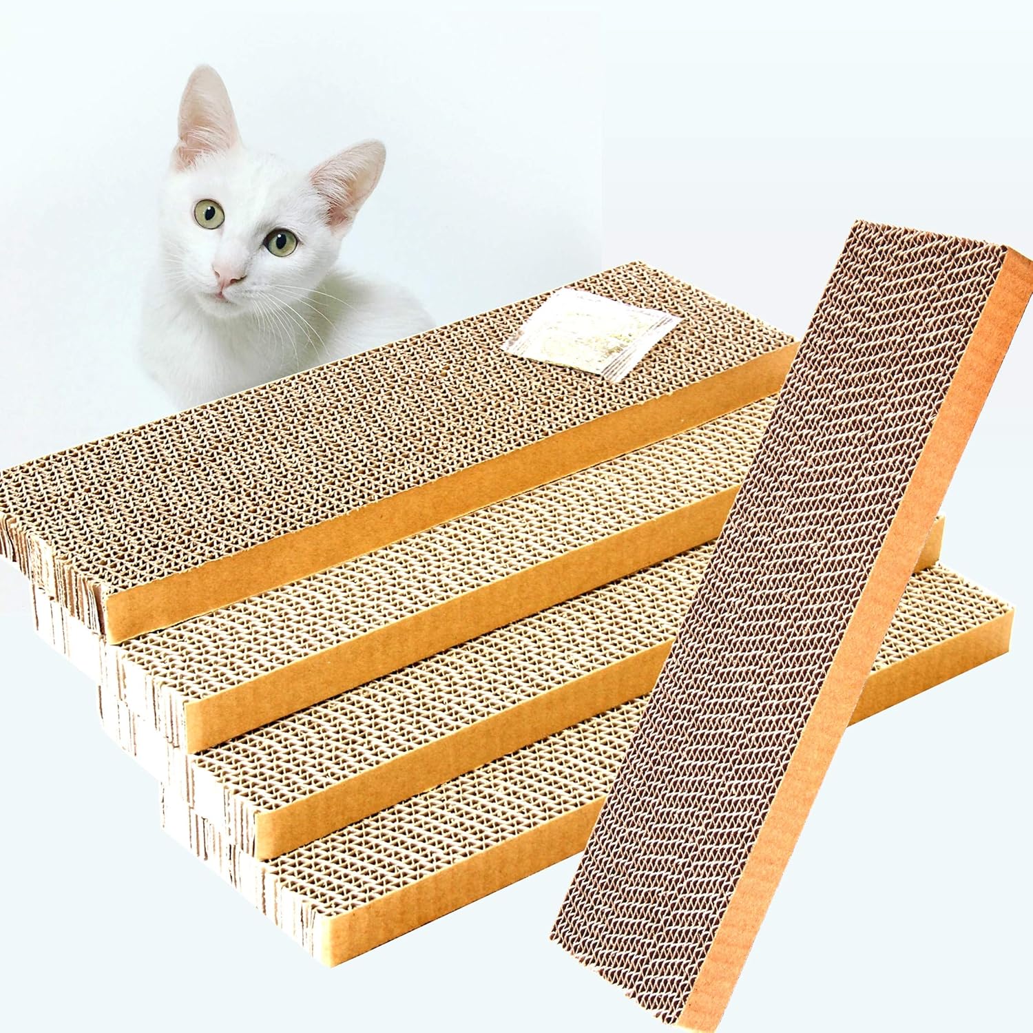 ShioSel, Cat Scratcher Cardboards Scratching Pads, Catnip Included (5-Pack, Slim) : Pet Supplies