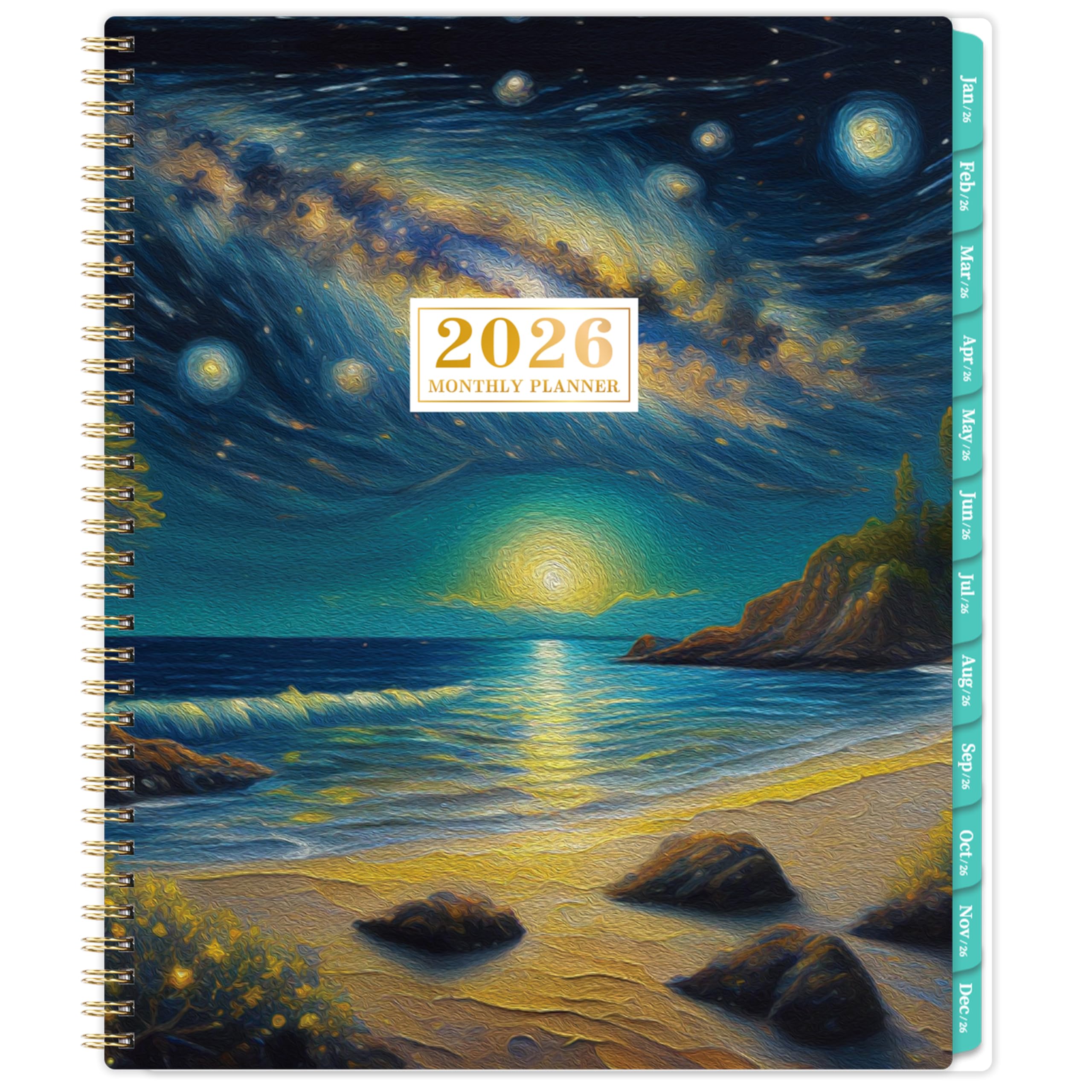 Photo 1 of 2026 Monthly Planner - Planner 2026, Jan.2026 - Dec.2026, 9" x 11", Monthly planner with Holidays, Tabs, Back Pocket, Twin-Wire Binding