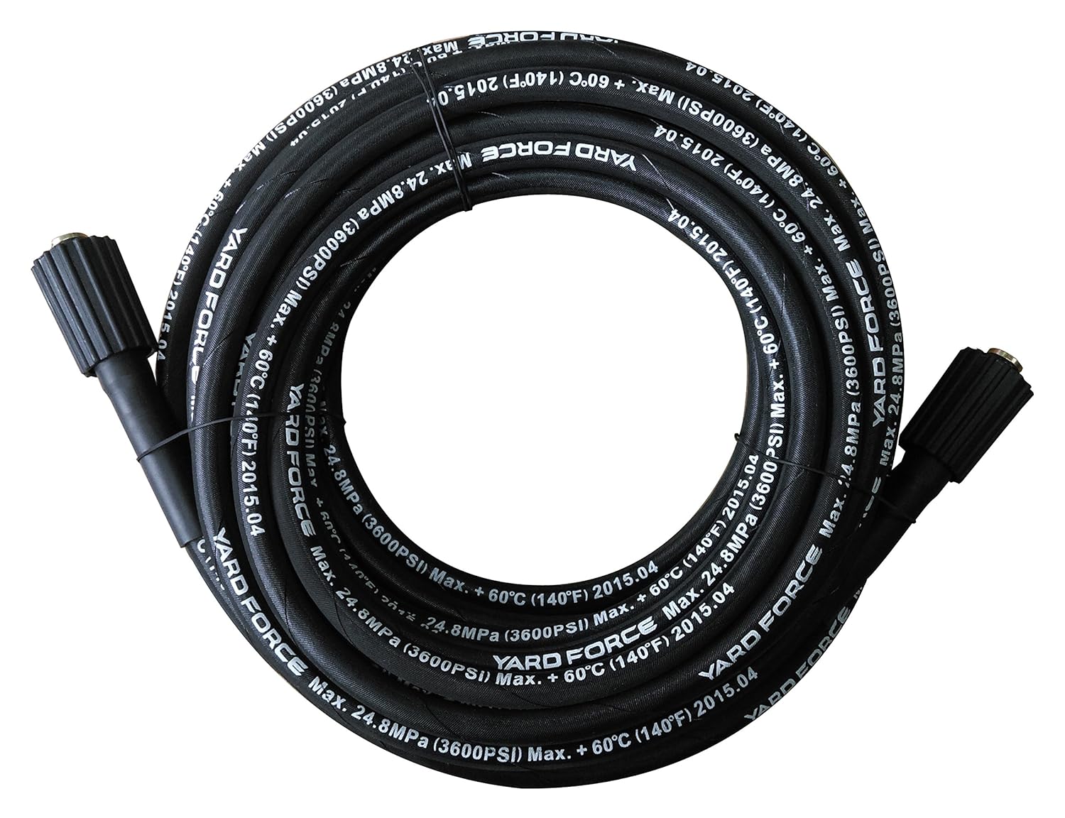 Yard Force 1109819 UniversalFit HighPressure Rubber Hose, 1/4" x 50'