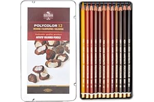 KOH-I-NOOR Polycolor Brown Line Artist's Coloured Pencils (Set of 12)