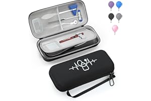 MOSLA Stethoscope Case fits 3M Littmann Classic III/Lightweight II S.E. Cardiology IV & Cardiology IV Stethoscope, Gift for Nurse, Carrying Storage Bag with Partition (Nylon Black)