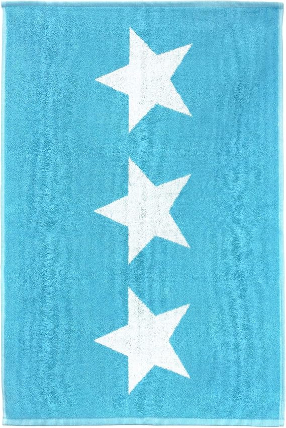 Badteppich 50 x 70 cm, 100% Baumwolle 700 g/m2 Stars blau türkis