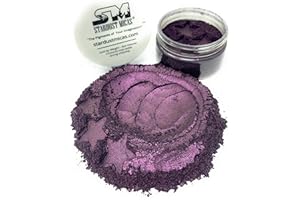 Stardust Micas Pigment Powder Cosmetic Grade Colorant for Makeup, Soap Making, Epoxy Resin, DIY Crafting Projects, Bright True Colors Stable Mica Batch Consistency (36 Gram Jar, Eggplant Purple)