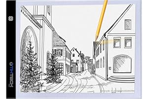 TIKTECKLAB A4 Ultra-Thin Portable LED Light Box Tracer w 3 Level Brightness USB Power Cable Dimmable Brightness Artcraft Tracing Light Pad for Drawing, Sketching, Animation, 5D Diamond Painting (A4)