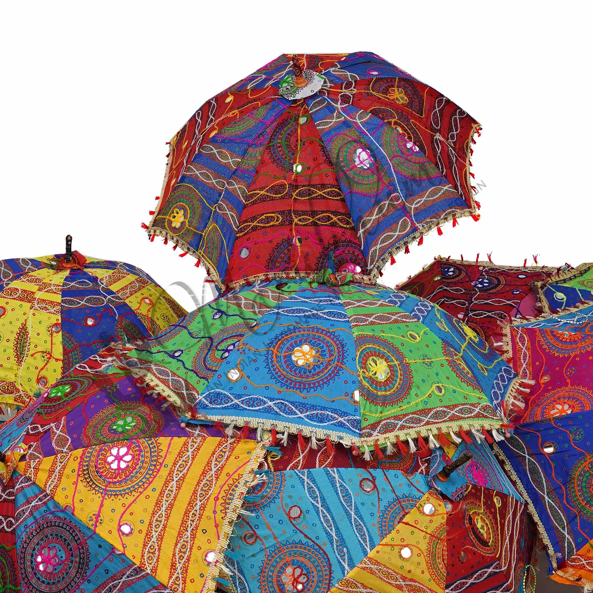 Indian Elephant Embroidered Sun Shade Garden Umbrella At ₹ 2000/piece | Square Umbrella In Jaipur | ID: 21147538997 - Foto 3