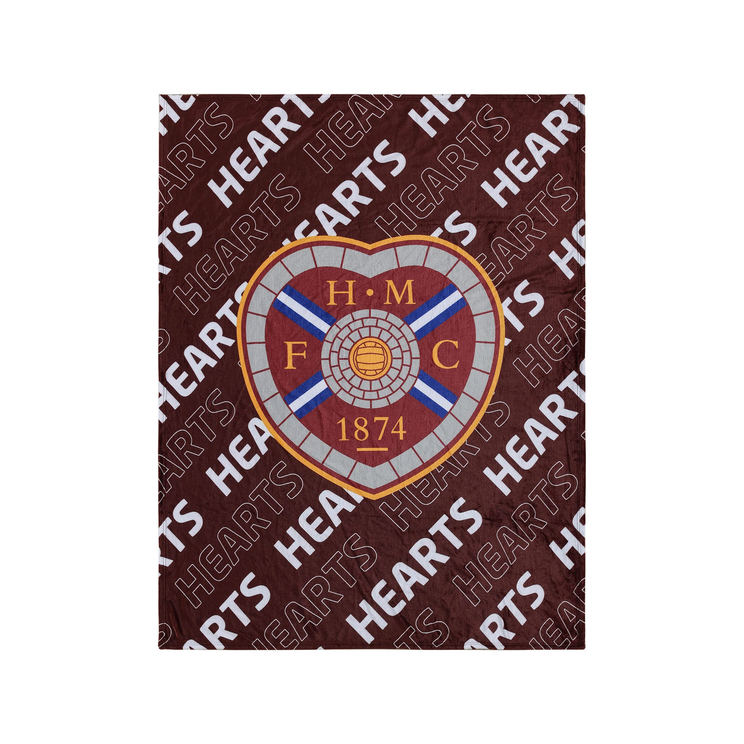 FOCO Scotish Premier League SPL Football Heart of Midlothian Fan Bed Throw Blanket