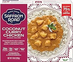 Saffron Road Frozen Coconut Curry Chicken – High Protein, Seed Oil Free, Chickens Raised with No Antibiotics, No Artificial I