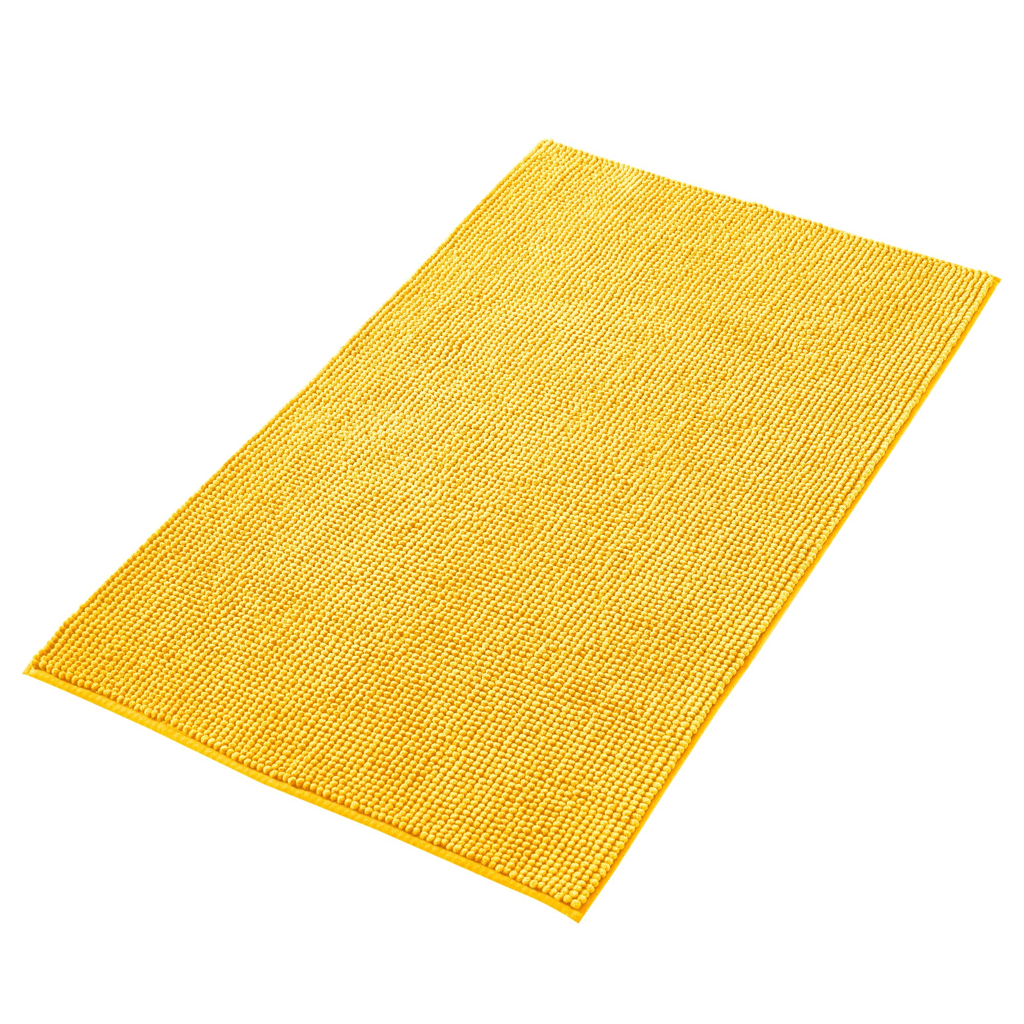 Decomira Non-Slip Chenille Bath Mat | Super absorbent and machine washable Bathroom Mat | For bathroom, shower, bathtub or as toilet mat | Yellow - 70x120 cm