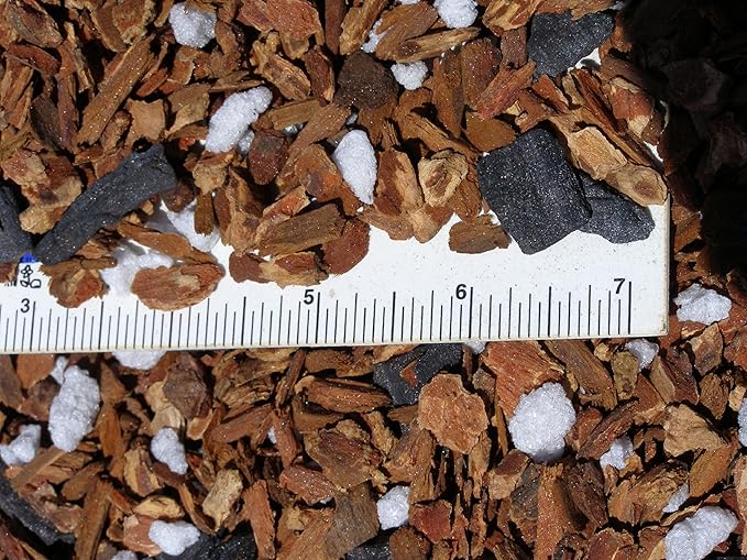 Orchid Potting Mix Fine Orchid Bark with Charcoal & Sponge Rock. 1/4 Cubic Foot