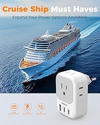 TESSAN Switzerland Travel Plug Adapter, Type J