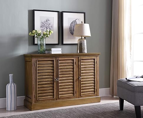 Kings Brand Furniture Antique Wash Rustic Wood Buffet Sideboard