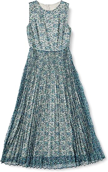 Amazon Co Jp マーキュリーデュオ ワンピース レース プリントフラワープリーツワンピース レディース ブルー 日本 F Free サイズ 服 ファッション小物