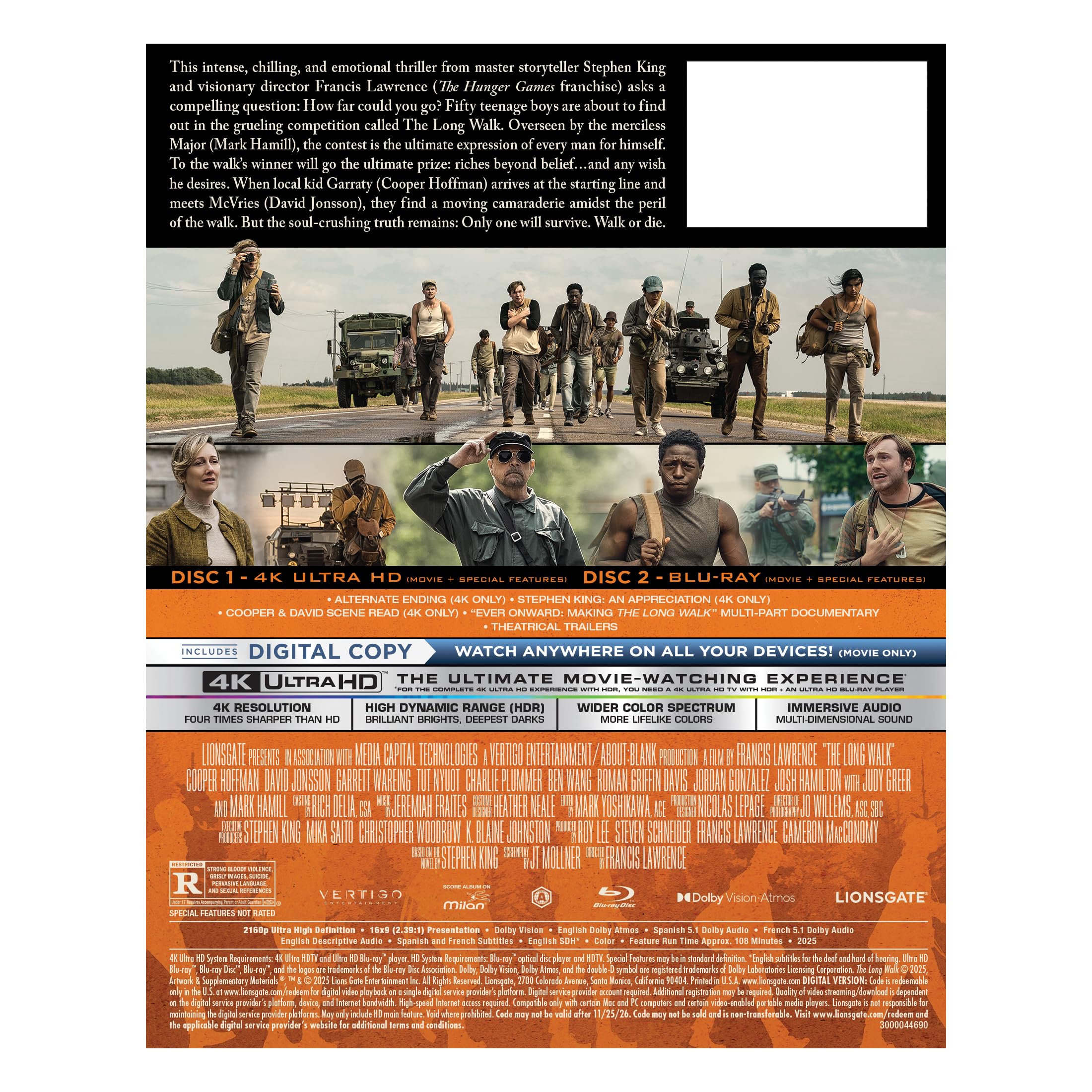 THE LONG WALK 4K + BLURAY + DIGITAL STEELBOOK AMAZON EXCLUSIVE