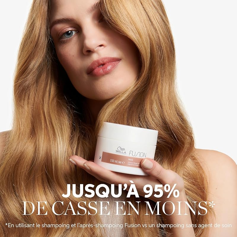 FUSION Masque Cheveux Réparation Intense - Nourrit, Démêle, Prévient la Casse & Apporte Brillance - Cheveux Secs et Abîmés 75ml