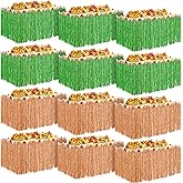Juexica 12 Packs Luau Grass Table Skirt 9 ft x 30 in Grass Hawaiian Table Faux Hibiscus Flowers Hula Skirts for Tropical Hawaiian Party Decorations(Yellow, Green)