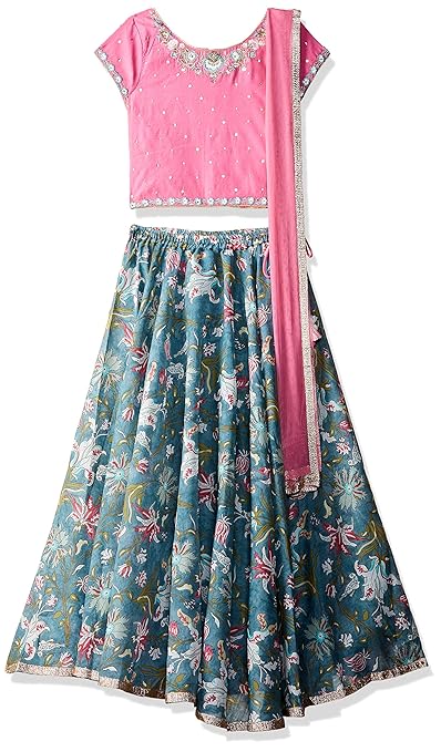 Girl's synthetic Lengha Choli