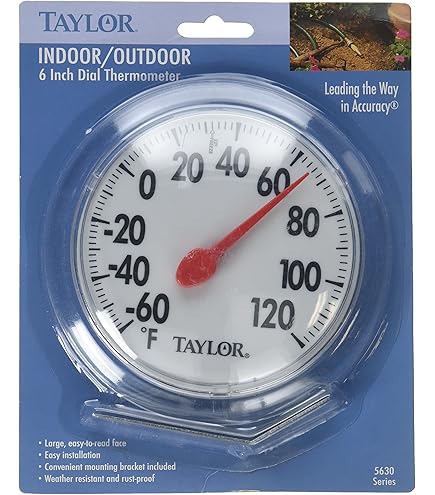 Taylor 5380N 1 3/4 Inch Mini Stick-On Window Thermometer – Indoor/Outdoor, NEW