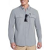MAGCOMSEN Men's Sun Protection Fishing Shirts Long Sleeve UPF 50+ Quick Dry Cooling Button Down Shirt for Hiking Safari