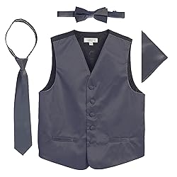 Gioberti Kids and Boys 4pc Satin Formal Vest