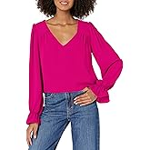 Trina Turk Womens V Neck Long Sleeve BlouseBlouse