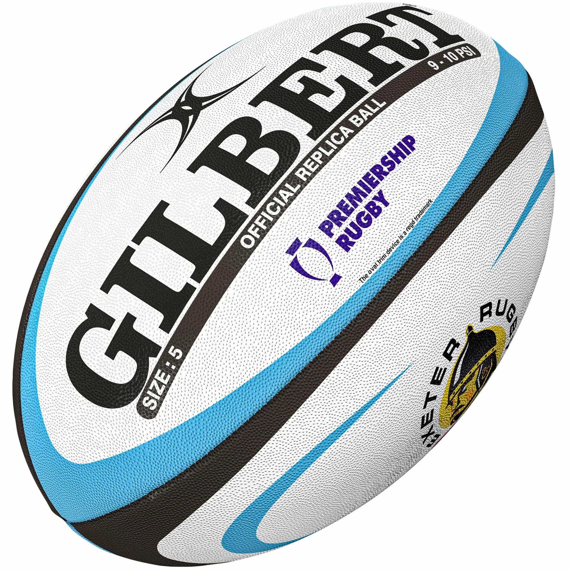 Gilbert Exeter Rugby chiefs replica rugby ball Mini [white/sky]
