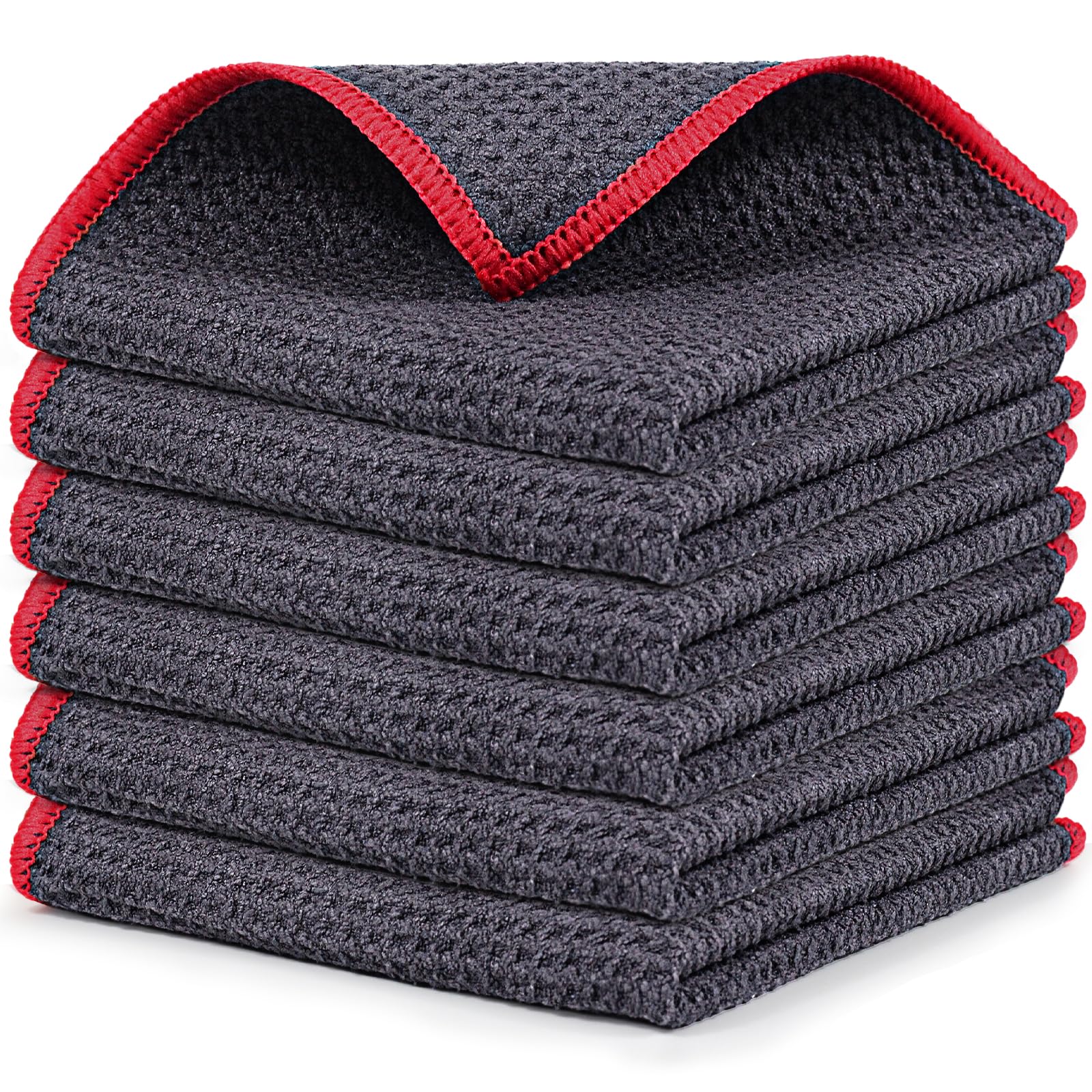 Photo 1 of Airlab Microfiber Cleaning Cloth Waffle Weave Dust Rags for Household Kitchen Towel Absorbent Quick Drying Cleaning Rags Streak Free Lint Free, 6 Pack,12 x 12 Inches, Grey
