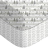 Yoofoss Baby Crib Sheets 2 Pack for Boys and Girls - 52x28 Fitted Crib Sheet Neutral Fits for Standard Crib and Toddler Mattress, Ultra Soft Breathable Microfiber Forest Bear