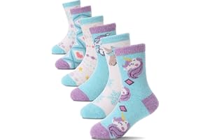 ProEtrade Merino Wool Socks for Kids Toddlers Boys Girls Thick Thermal Warm Winter Hiking Heavy Cozy Crew Socks 6 Pack