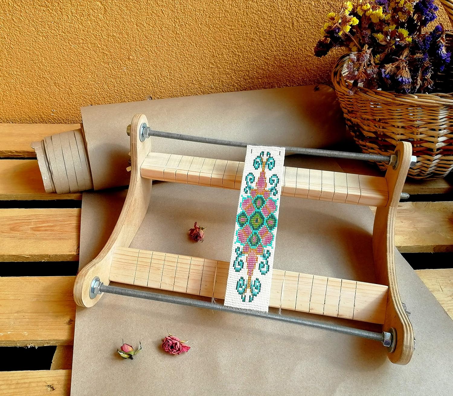 Amazon.com: Professional Solid Wood Bead Weaving Frame, Bead Loom