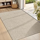LEKEEPGO Ultra Thin Indoor Door Mat 24"x36", Low-Profile Door Mat Indoor Entrance, Non Slip Rubber Backing Inside Doormat Washable Welcome Front Entryway Dirt Trapper Entry Mat, Khaki