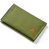 Allett Card Holder Wallet, Cala Green | Nylon, Bifold, Holds 2-12 Business Cards, Thin, Minimalist, Front Pocket | For Men & Women