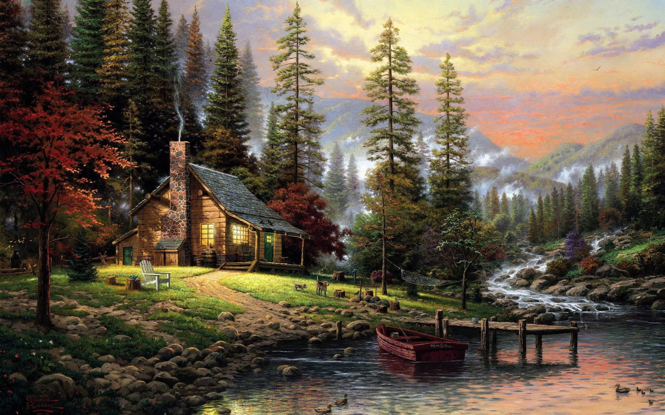 Jigsaw Puzzle 500 Pieces Riverside Boat Hut Adults Children Wooden Puzzle Leisure Creative Games Toys Puzzles