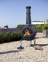 La Hacienda Murcia XL Steel Chimenea BBQ Grill 136cm Black Patio Heater view 3