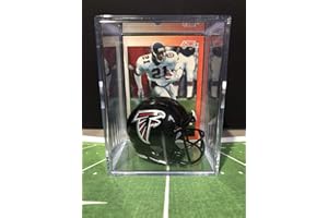 RIDDELL Atlanta Falcons NFL Helmet Shadowbox w/Deion Sanders card