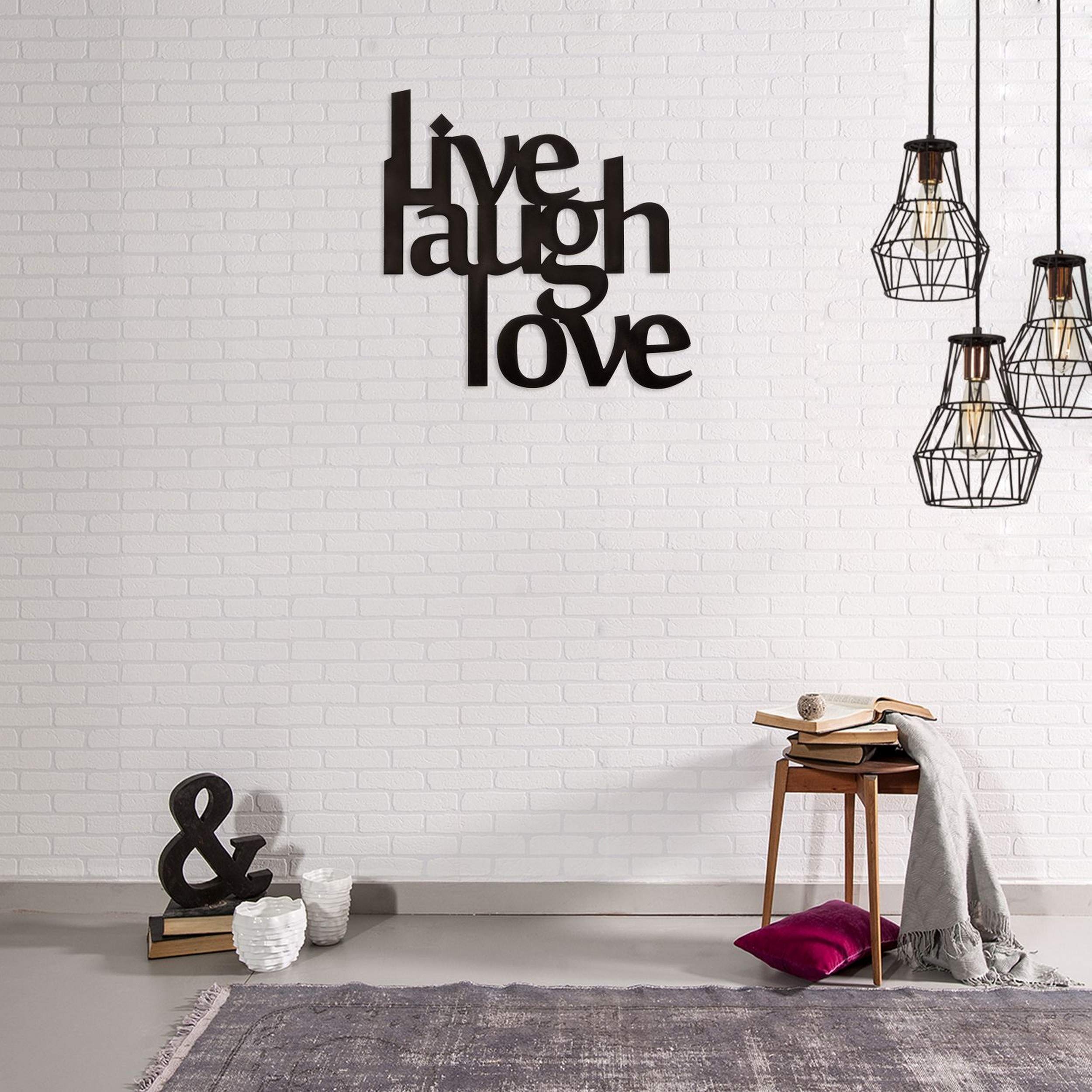 Homemania Wall Decoration, Laminated Steel, Black, 50 x 0.2 x 50 cm