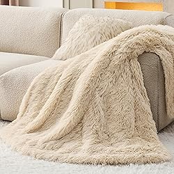 Bedsure Soft Beige Twin Blanket for Bed, Fluffy