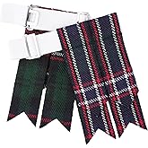 EZE Kilt Flashes for Men with Heavy Buckle Adjusters, Plain & Tartan Kilt Sock Flashes Acrylic Wool