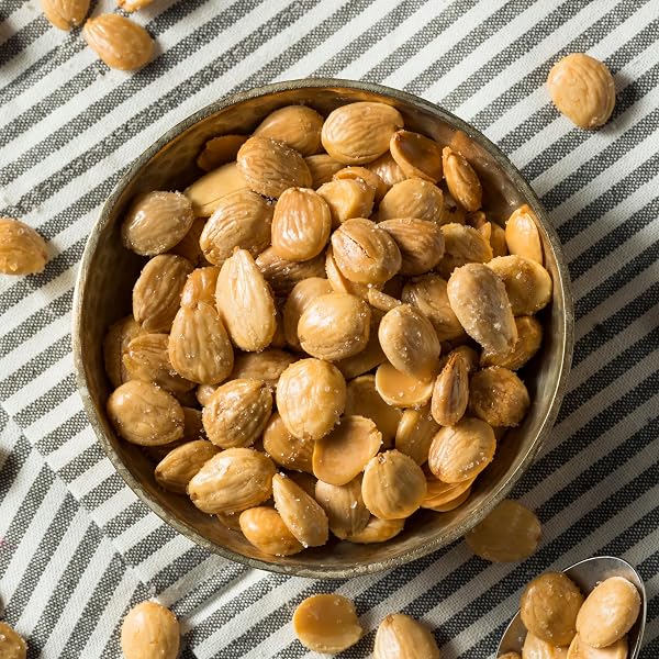 YUPIK ROASTED SEA SALTED MARCONA ALMONDS, 2.2 LB (35.2 OZ), GLUTEN-FREE, VEGAN, KOSHER, WHOLE NUTS, SALTED, SKINLESS, BLANCHED, SEASONED NUTS, WITH SEA SALT, HIGH IN FIBER, SAVORY SNACKS