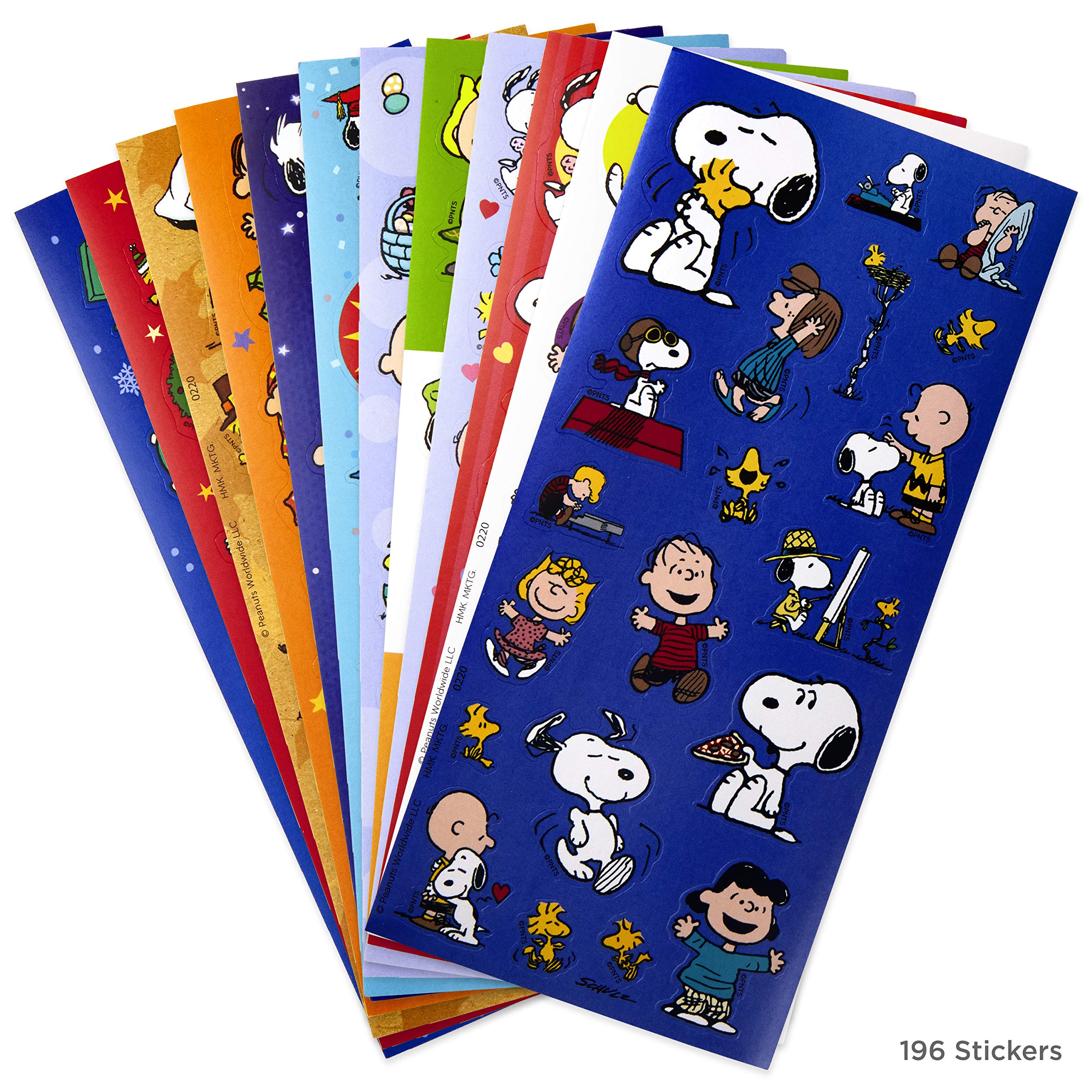 Hallmark Peanuts Stickers for Kids (Pack of 237 Stickers, 12 Sheets) for Easter, Back to School, Halloween, Holiday and More