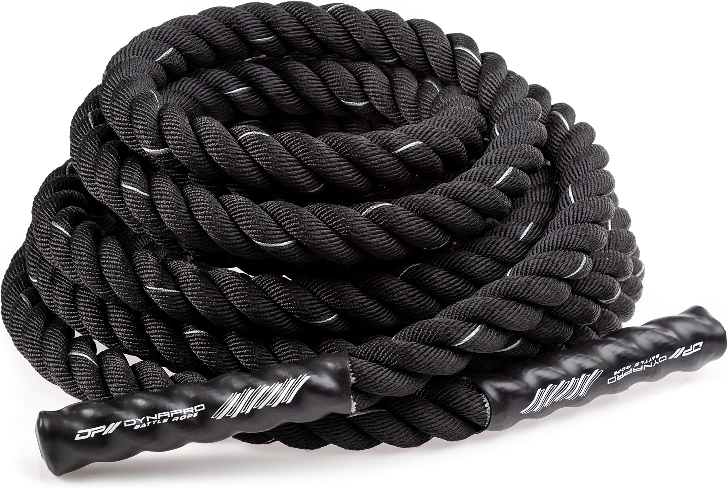 DYNAPRO Battle Rope | Super Durable PolyDacron Blend for The Perfect Wave Action and Control | 12 inch Sleeve Reinforcement to Prevent wear