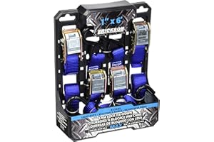 Erickson 35605 Light Duty Cam Lock Tie-Down Strap, 4 Pack (1" x 6', 1200 lb Load Capacity)