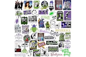 GRAPHICS & MORE Beetlejuice 50ct Vinyl Large Deluxe Stickers Variety Pack - Laptop, Water Bottle, Scrapbooking, Tablet, Skateboard, Indoor/Outdoor - Set of 50