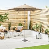 CHRISTOW Garden Parasol Umbrella Polyester Canopy Steel Sunshade with Crank view 2