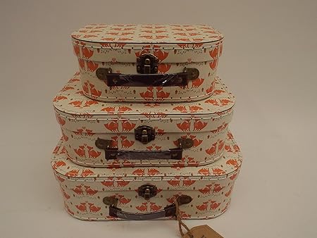 3 Vintage Fuchs Koffer Stapelbare Lager Boxen Terrakotta Neu: Amazon.de