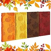 Remagr 4 Pack 3D Fall Pumpkin Maple Leaf Jacquard Hand Towels for Bathroom Cotton Absorbent Fall Autumn Thanksgiving Orange Yellow Hand Towels for Holiday Decorative 14 X 30 inch
