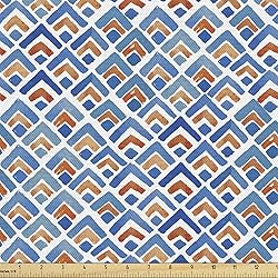 Ambesonne Japanese Fabric by The Yard, Geometric