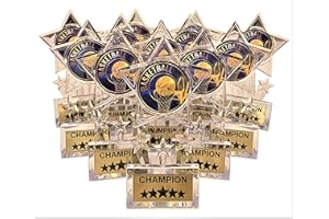Express Medals 6.5 Inch Acrylic Basketball Champion Star Trophy Awards (Pack of 12)